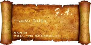 Franke Anita névjegykártya