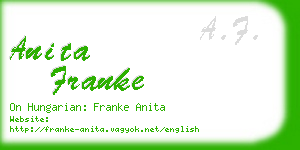 anita franke business card